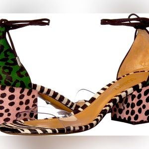 Schutz Sabrinni Calf Hair Heeled Sandals